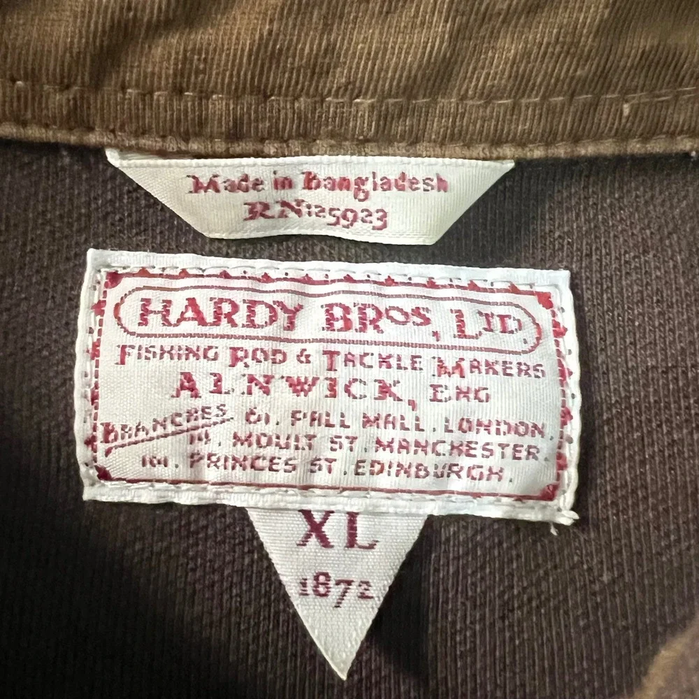 Hardy Brothers Polo Shirt Mens XL Brown Short Sleeve Fishing Angling Specialties